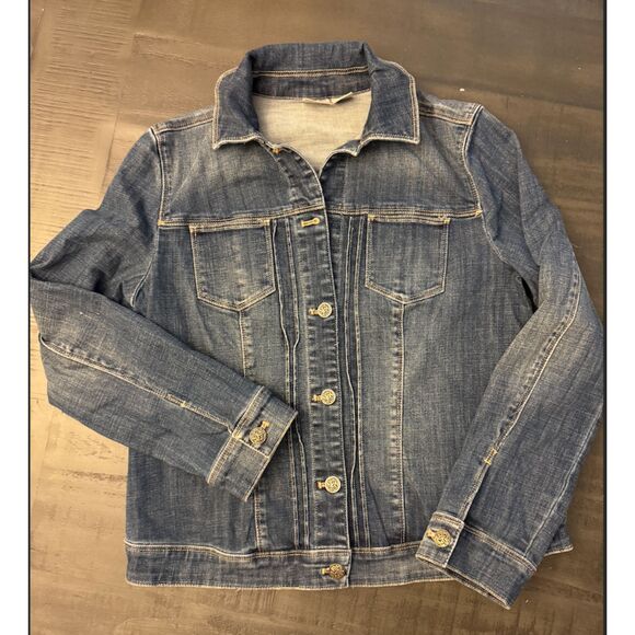 Chico's Denim Embroidered Jacket Shacket - Sz 0 (4/6) - Picture 5 of 16